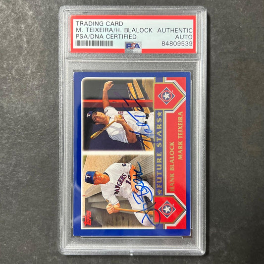 2003 Topps Future Stars #324 Mark Texiera/Hank Blalock Signed Card AUTO PSA Slab