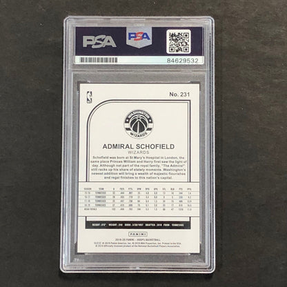 2019-20 NBA Hoops #231 Admiral Schofield Signed Card AUTO 10 PSA Slabbed RC Wiza
