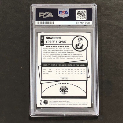 2021 Panini NBA Hoops #212 COREY KISPERT Signed Card AUTO PSA Slabbed Wizards