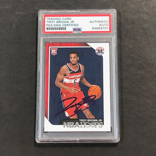 2018-19 Panini NBA Hoops #264 TROY BROWN JR. Signed Card AUTO PSA RC Rookie Slab