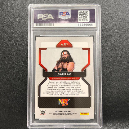 2022 Panini Prizm NXT 2.0 #103 Saurav Gurjar Signed Card PSA/DNA Slabbed AUTO WW