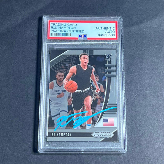2020 Panini Prizm Draft #13 RJ Hampton signed Auto Card PSA/DNA Slabbed RC Nugge