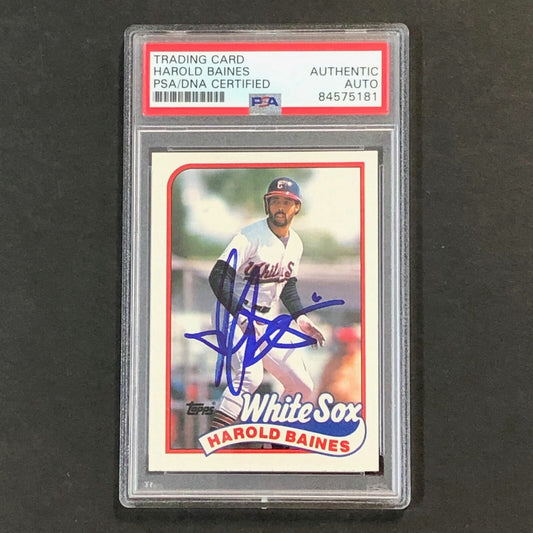 1989 Topps #585 Harold Baines Signed Card PSA Slabbed Auto White Sox