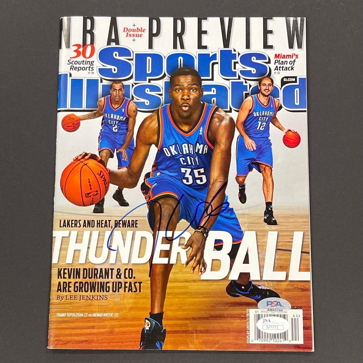 Kevin Durant Signed SI Magazine PSA/DNA Oklahoma City Thunder Autographed KD