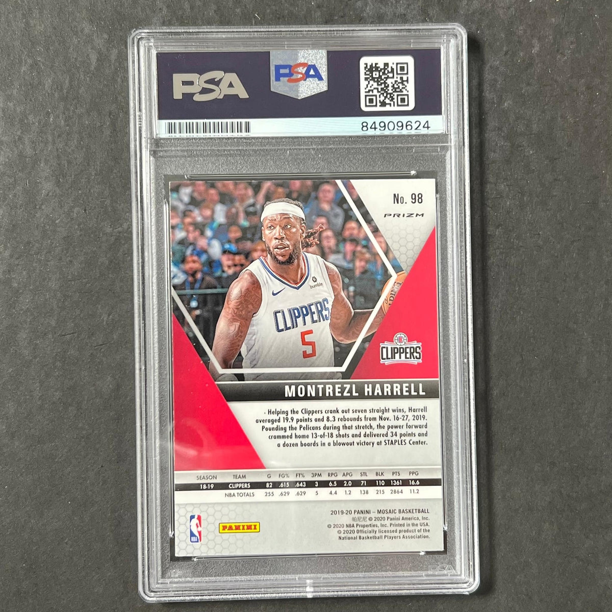 2019-20 Panini Mosaic Orange Cracked Ice #98 Montrezl Harrell Signed Card AUTO P