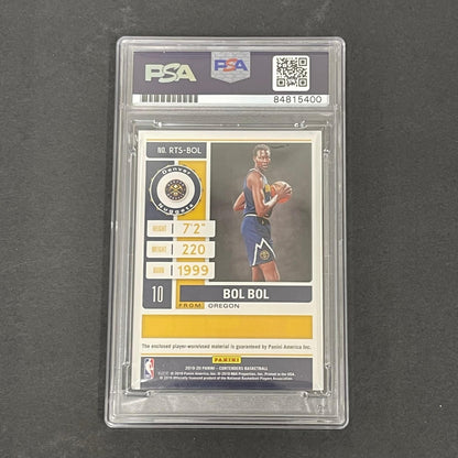 2019 Panini Contenders Rookie Ticket #RTS-BOL Bol Bol Signed AUTO 10 PSA Slabbed