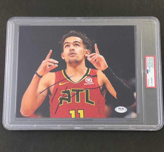 Trae Young Signed 8x10 Photo PSA Encapsulated Auto 10 Gem Mint Hawks