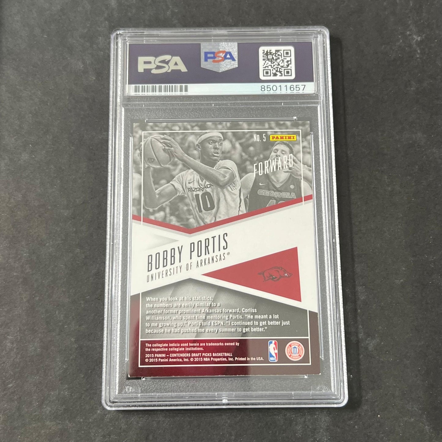 2015 Panini Contenders Draft Picks #5 Bobby Portis Signed Card AUTO PSA Slabbed