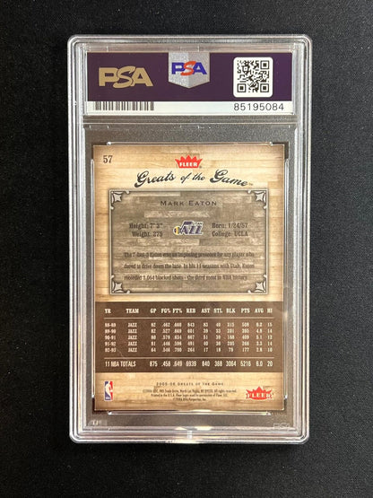 2005-06 Fleer Greats of the Game #25 Mark Eaton Signed Card AUTO PSA Slabbed Jaz