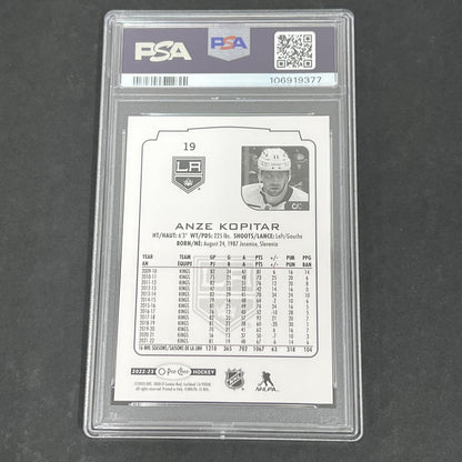 2022 Upper Deck O-Pee-Chee #19 Anze Kopitar signed card PSA 7 Auto A
