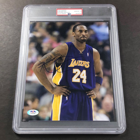 Kobe Bryant Signed 8x10 Photo PSA/DNA Encapsulated Auto 10 Gem Mint Lakers