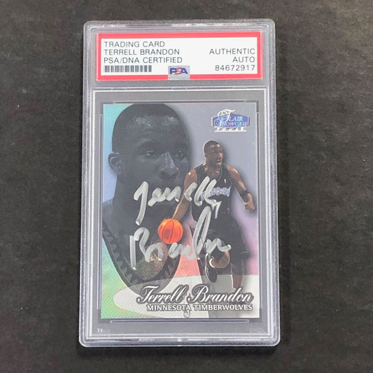 1998-99 Flair Showcase #3 Terrell Brandon Signed Card AUTO PSA/DNA Slabbed Timbe