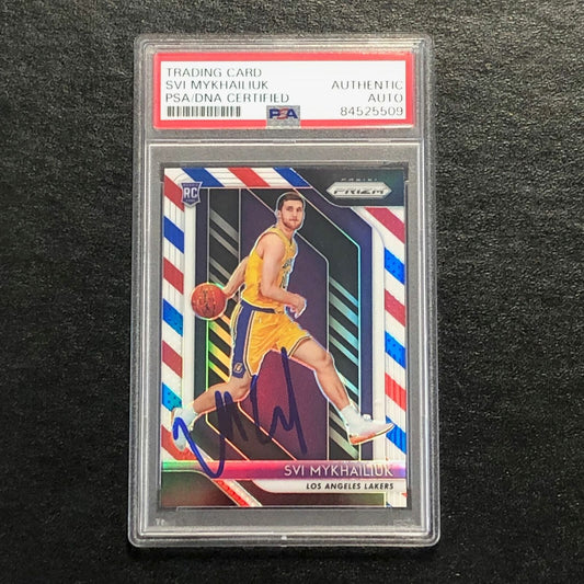 2018-19 Panini Prizm Red White Blue #274 Svi Mykhailiuk Signed Card AUTO PSA Sla