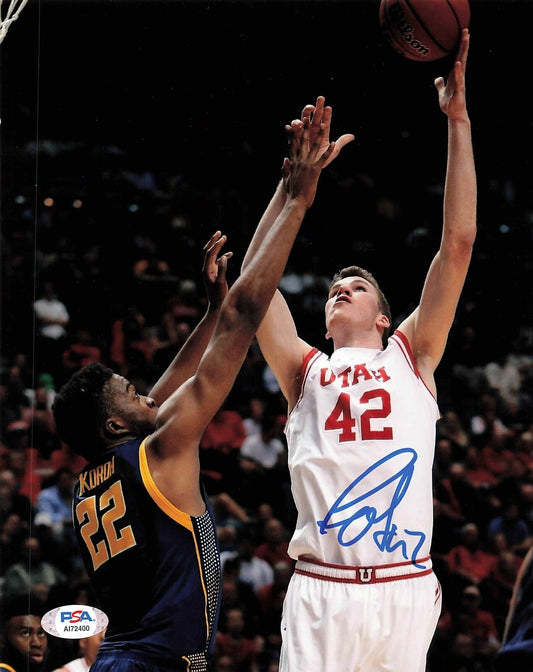 Jakob Poeltl signed 8x10  photo PSA/DNA Utah Utes Autographed