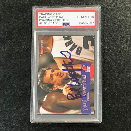 1995-96 NBA Hoops #189 Paul Westphal Signed Card Auto 10 PSA Slabbed Suns