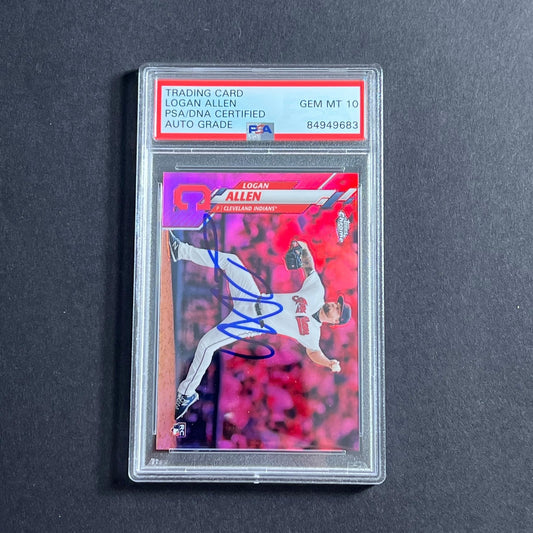 2020 Topps Chrome #155 Logan Allen Signed Card PSA Slabbed Auto Grade 10 Guardia