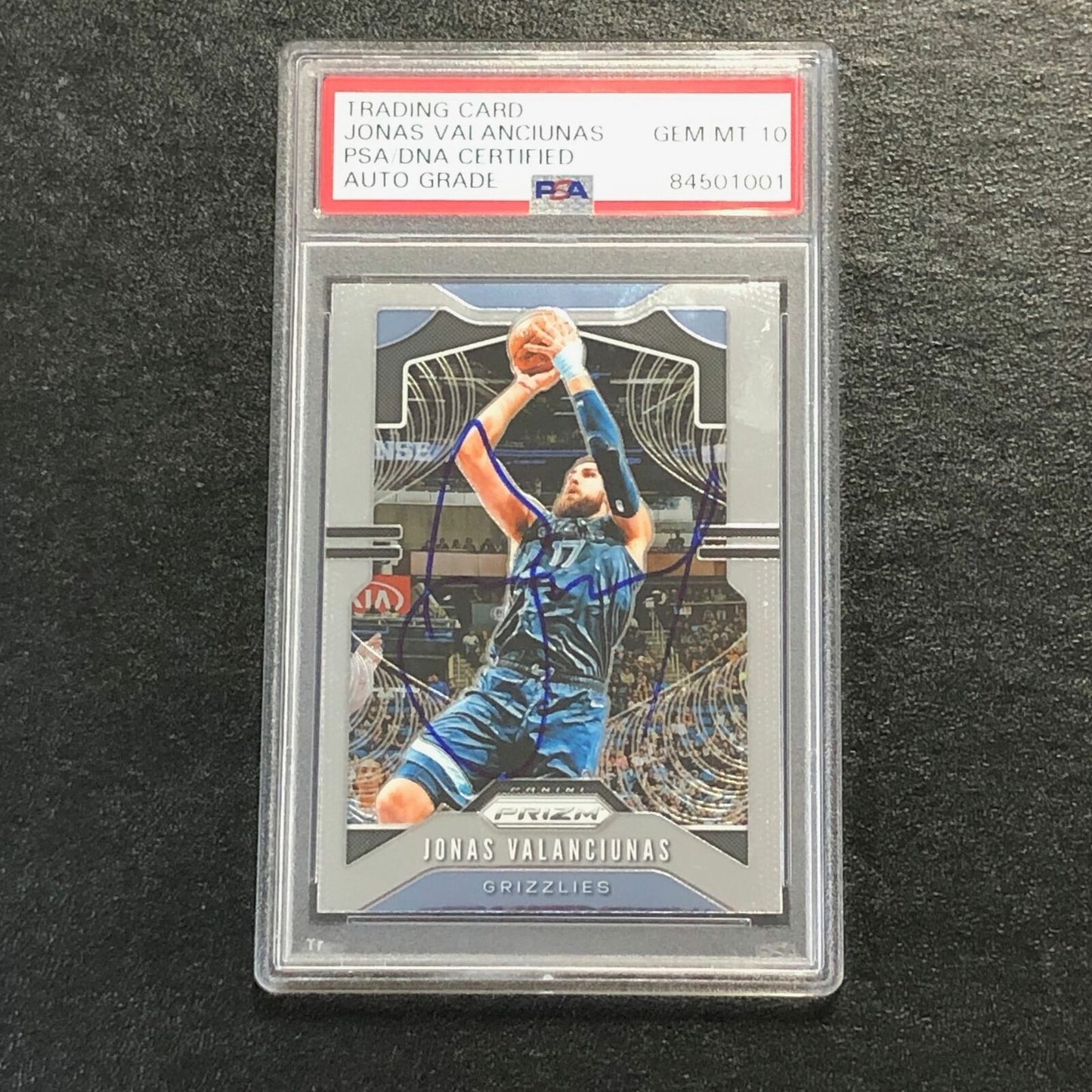 2019-20 Panini Prizm #229 Jonas Valanciunas Signed Card AUTO 10 PSA Slabbed Griz