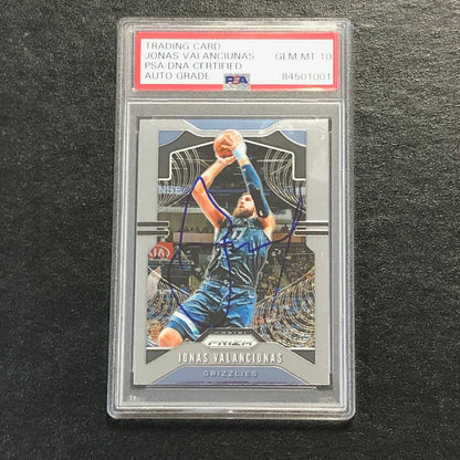 2019-20 Panini Prizm #229 Jonas Valanciunas Signed Card AUTO 10 PSA Slabbed Griz