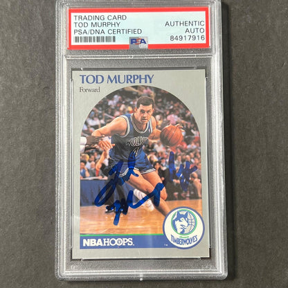 1989-1990 NBA Hoops #189 Tod Murphy Signed Card AUTO PSA Slabbed Timberwolves