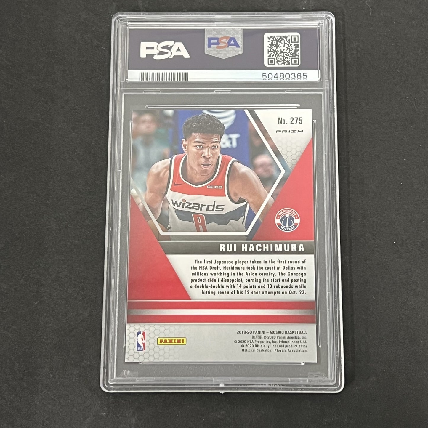 2019 Panini Mosaic #275 Rui Hachimura PSA 10