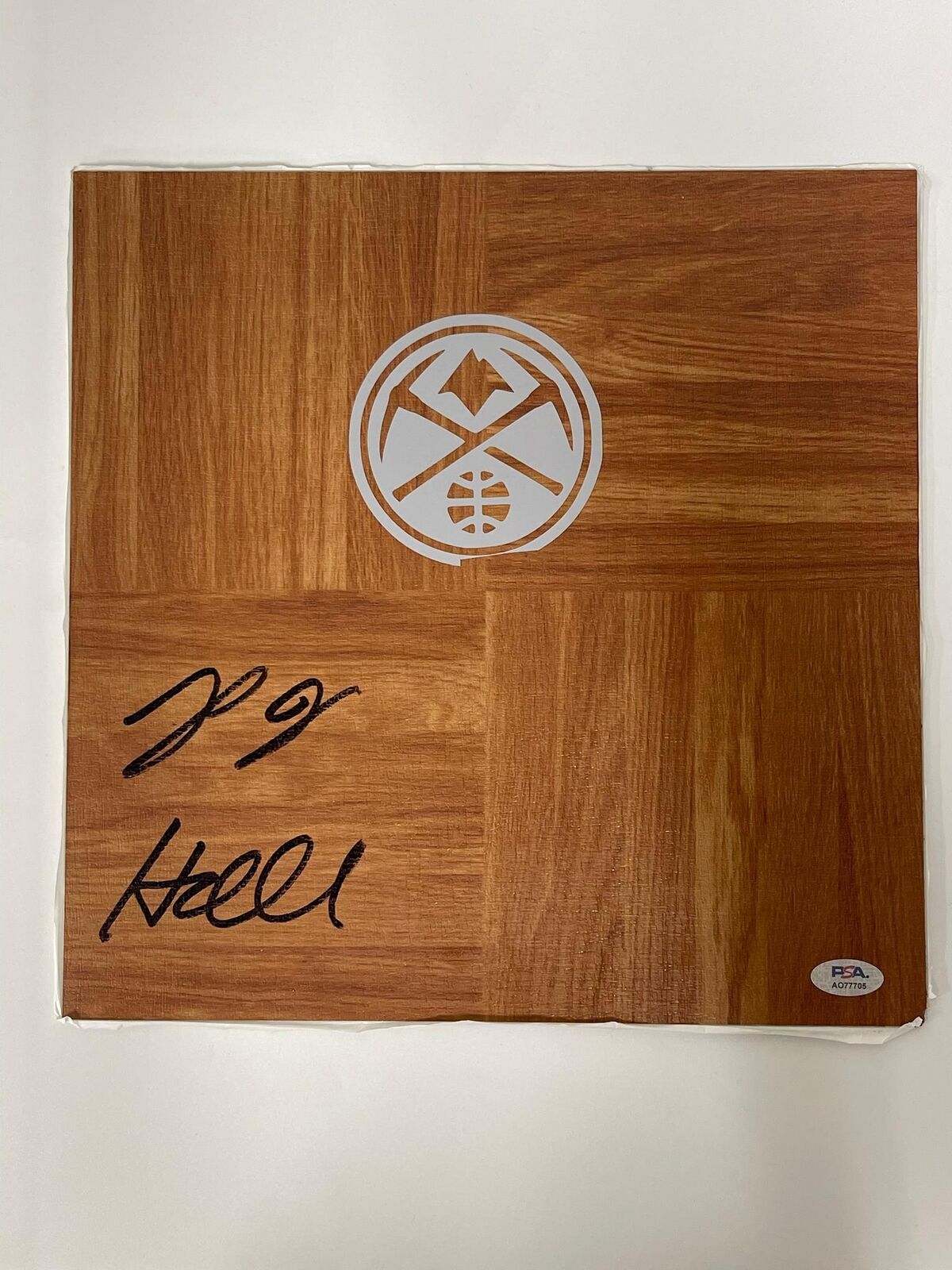PJ Hall Signed Floorboard PSA/DNA Autographed Denver Nuggets