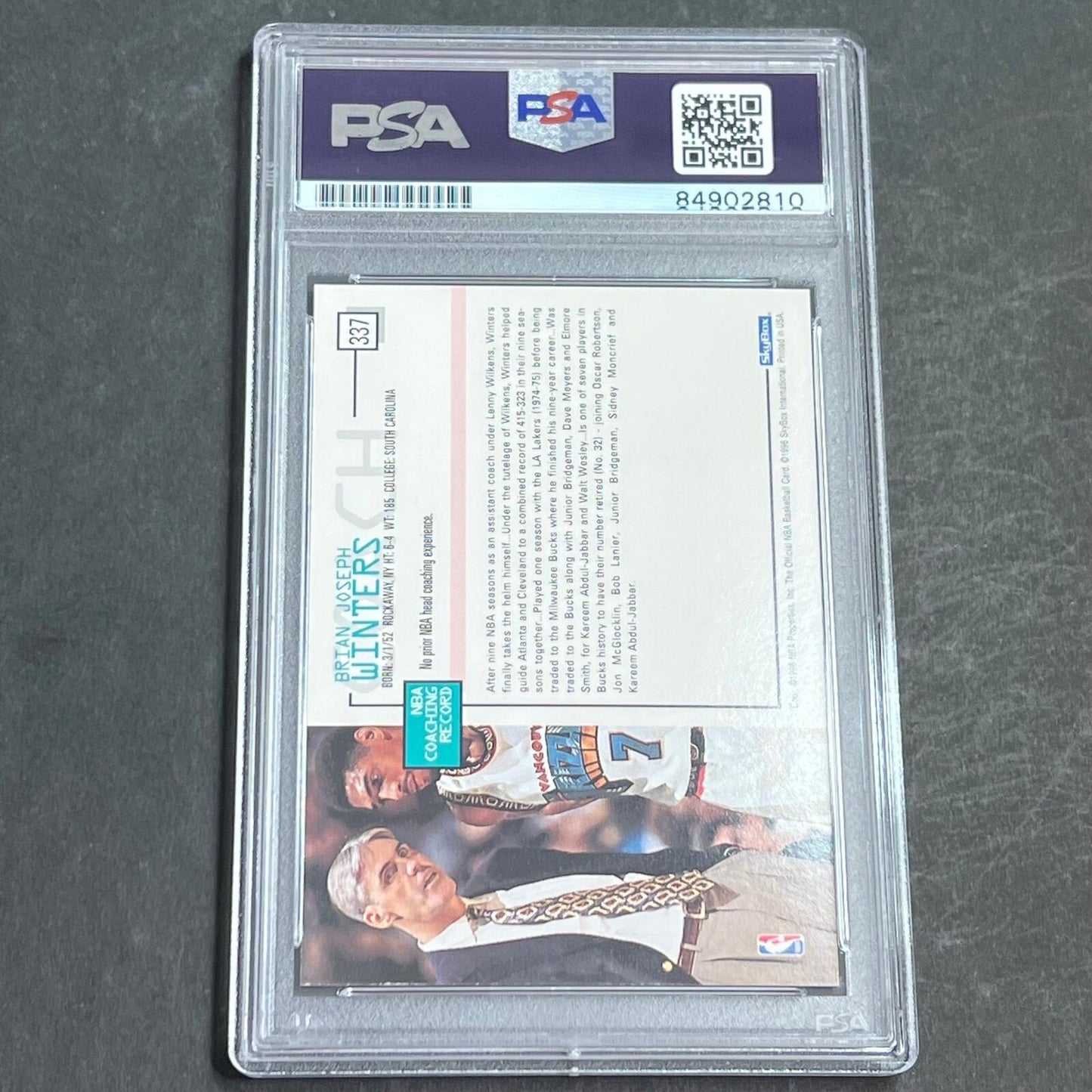 1996-97 NBA Hoops #337 Brian Winters Signed Card AUTO PSA Slabbed Grizzles
