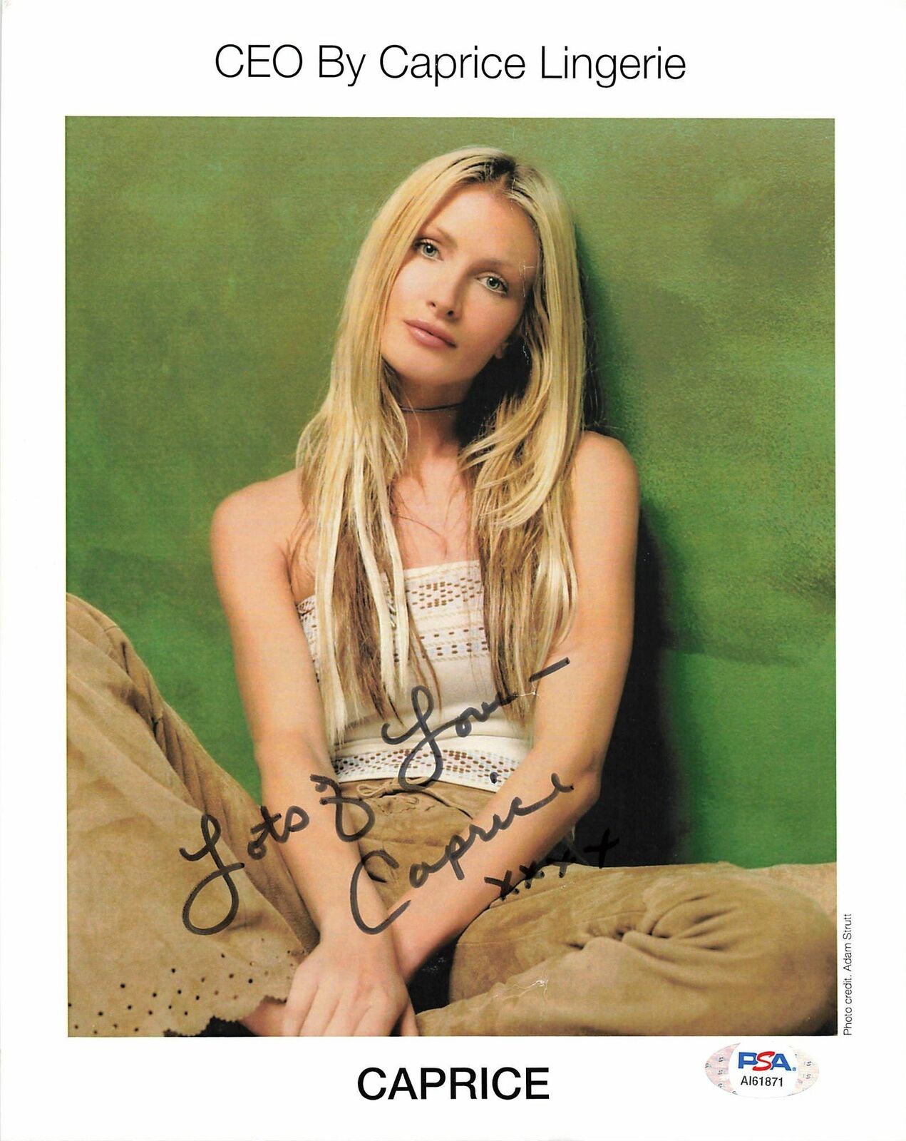 CAPRICE BOURRET signed 8x10 photo PSA/DNA Autographed