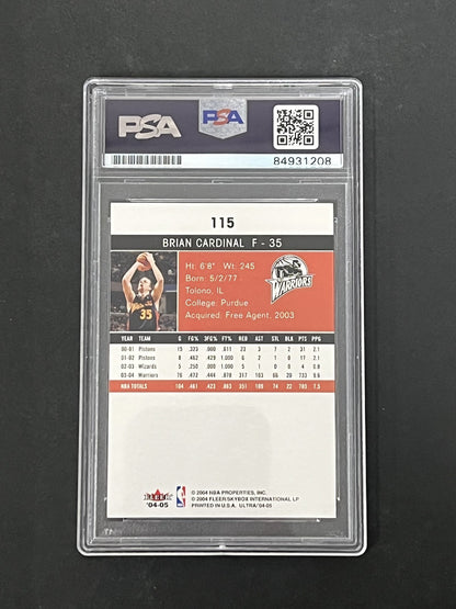 2004 Fleer #115 Brian Cardinal signed card PSA Warriors