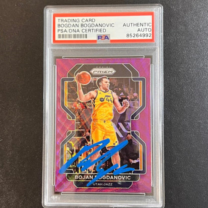 2021-22 Panini Prizm #67 Bojan Bogdanovic Signed Card AUTO PSA Slabbed Jazz