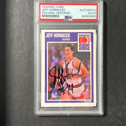 1988-89 Fleer #121 Jeff Hornacek Signed AUTO PSA Slabbed Suns