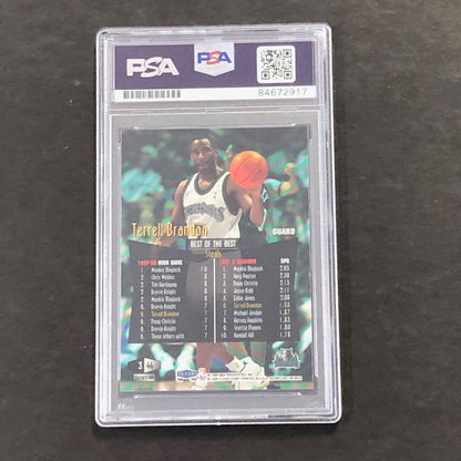 1998-99 Flair Showcase #3 Terrell Brandon Signed Card AUTO PSA/DNA Slabbed Timbe