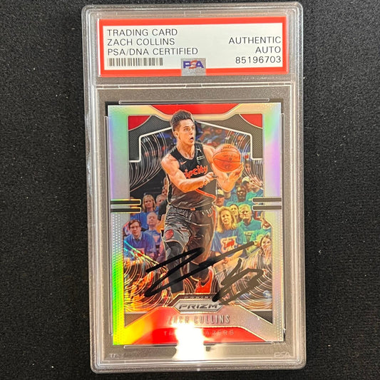 2019-20 Panini Prizm #116 ZACH COLLINS Signed Card AUTO PSA Slabbed Blazers