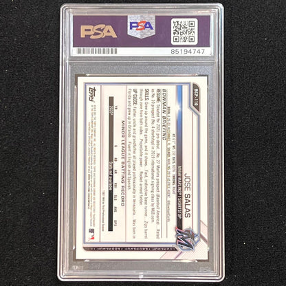 2021 Topps #BCP-110 Jose Salas Signed Card PSA Slabbed AUTO 10 Marlins