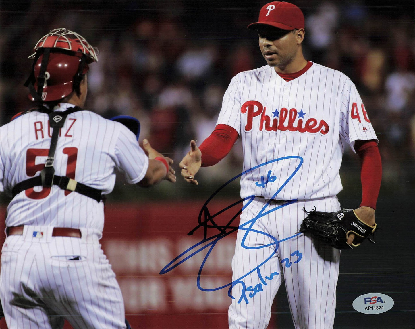 Jeanmar Gomez Signed 8x10 Photo PSA Philadelphia Phillies