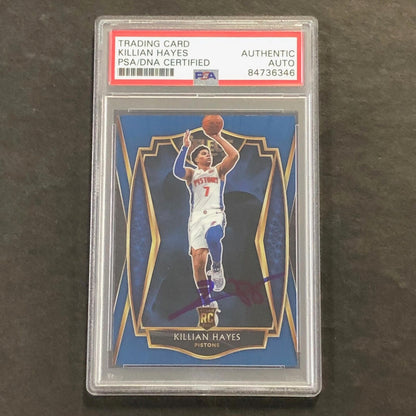 2020-21 Panini Select #181 Killian Hayes Signed Card AUTO PSA Slabbed RC Pistons