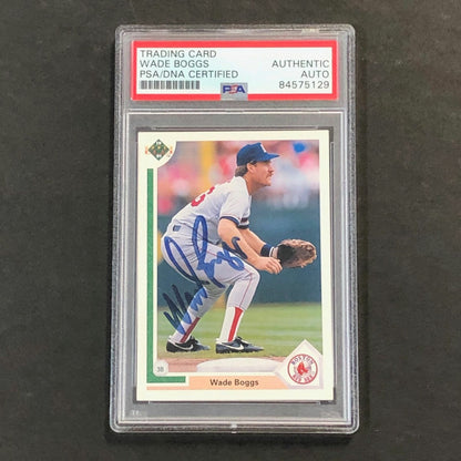 1991 Upper Deck #546 Wade Boggs Card PSA Slabbed Auto Red Sox