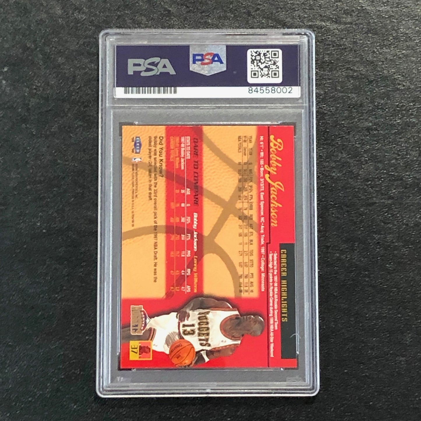 1998-99 Fleer Ultra #37 Bobby Jackson Signed Card AUTO PSA Slabbed Nuggets