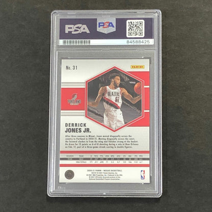 2020-21 Panini Mosaic #31 Derrick Jones Jr. Signed Card AUTO PSA Slabbed Trail B
