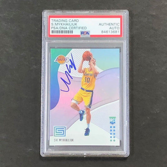 2018-19 Panini Status #145 Svi Mykhailiuk Signed Card AUTO PSA Slabbed RC Lakers