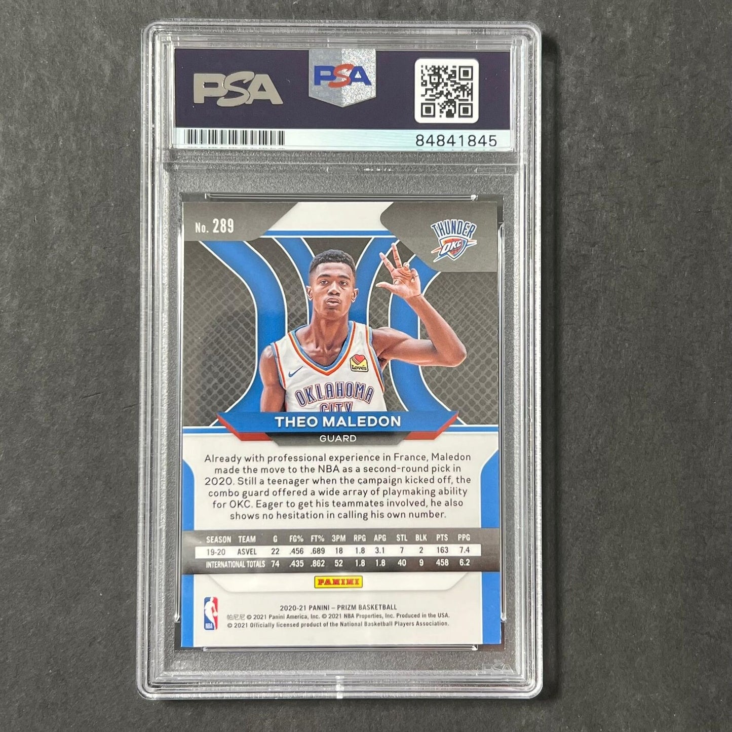 2020-21 Panini Prizm #289 Theo Maledon Signed Card AUTO PSA/DNA Slabbed RC Thund