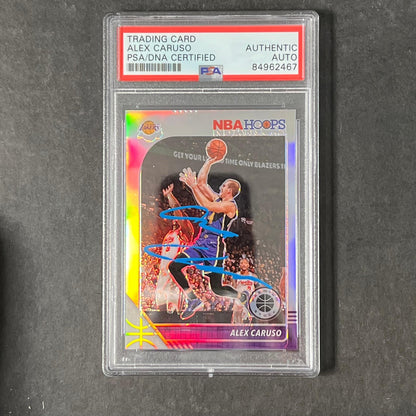2019-20 Panini Hoops Premium Stock #5 Alex Caruso Signed Card AUTO PSA Slabbed L