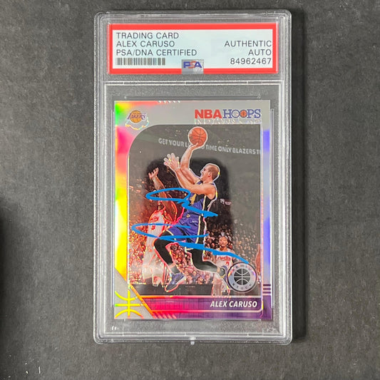 2019-20 Panini Hoops Premium Stock #5 Alex Caruso Signed Card AUTO PSA Slabbed L