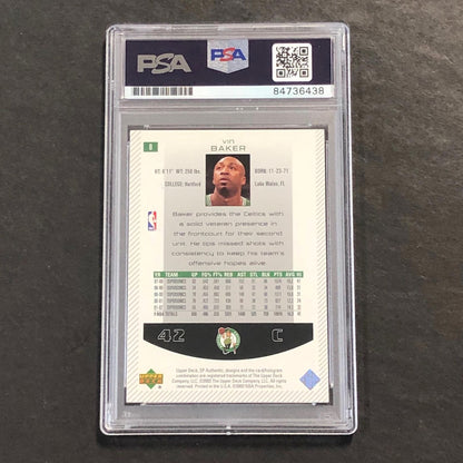 2002-03 SP Authentic #8 Vin Baker Signed Card AUTO PSA/DNA Slabbed Celtics