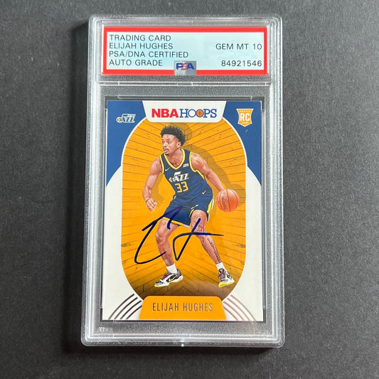 2020-21 Panini NBA Hoops #224 Elijah Hughes Signed AUTO Grade 10 PSA Slabbed RC