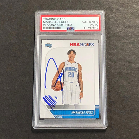2019-20 NBA Hoops #140 MARKELLE FULTZ Signed Card AUTO PSA Slabbed Magic