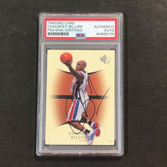 2007-08 Upper Deck Authentic #87 Chauncey Billups Signed Card PSA Slabbed Piston