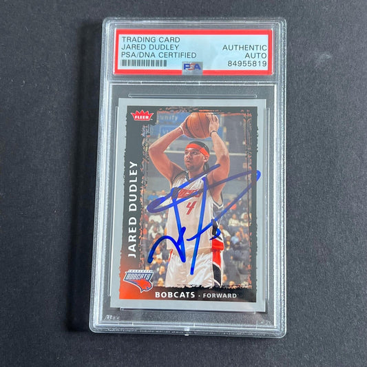2008-09 Fleer Basketball #80 Jared Dudley Signed Card AUTO PSA Slabbed Bobcats