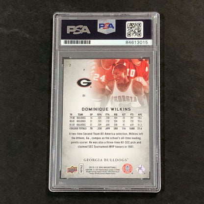 2012-13 SP Authentic #2 Dominique Wilkins Signed Card AUTO PSA Slabbed Bulldogs