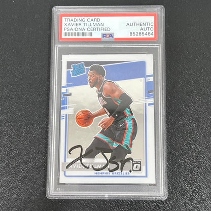 2020-21 Panini Donruss Optic #185 Xavier Tillman signed card AUTO PSA/DNA Slabbe