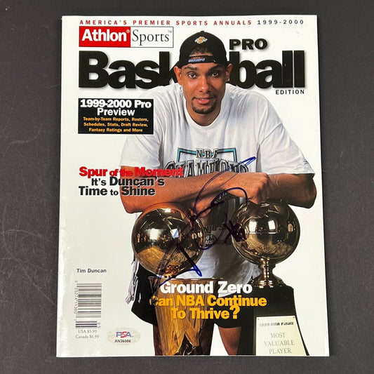 Tim Duncan Signed Magazine PSA/DNA San Antonio Spurs Autographed